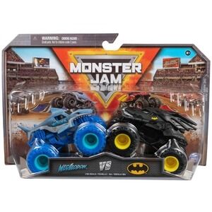 Monster Jam Megalodon vs Batman Monster Truck 1 64 Scale Diecast Toy Set